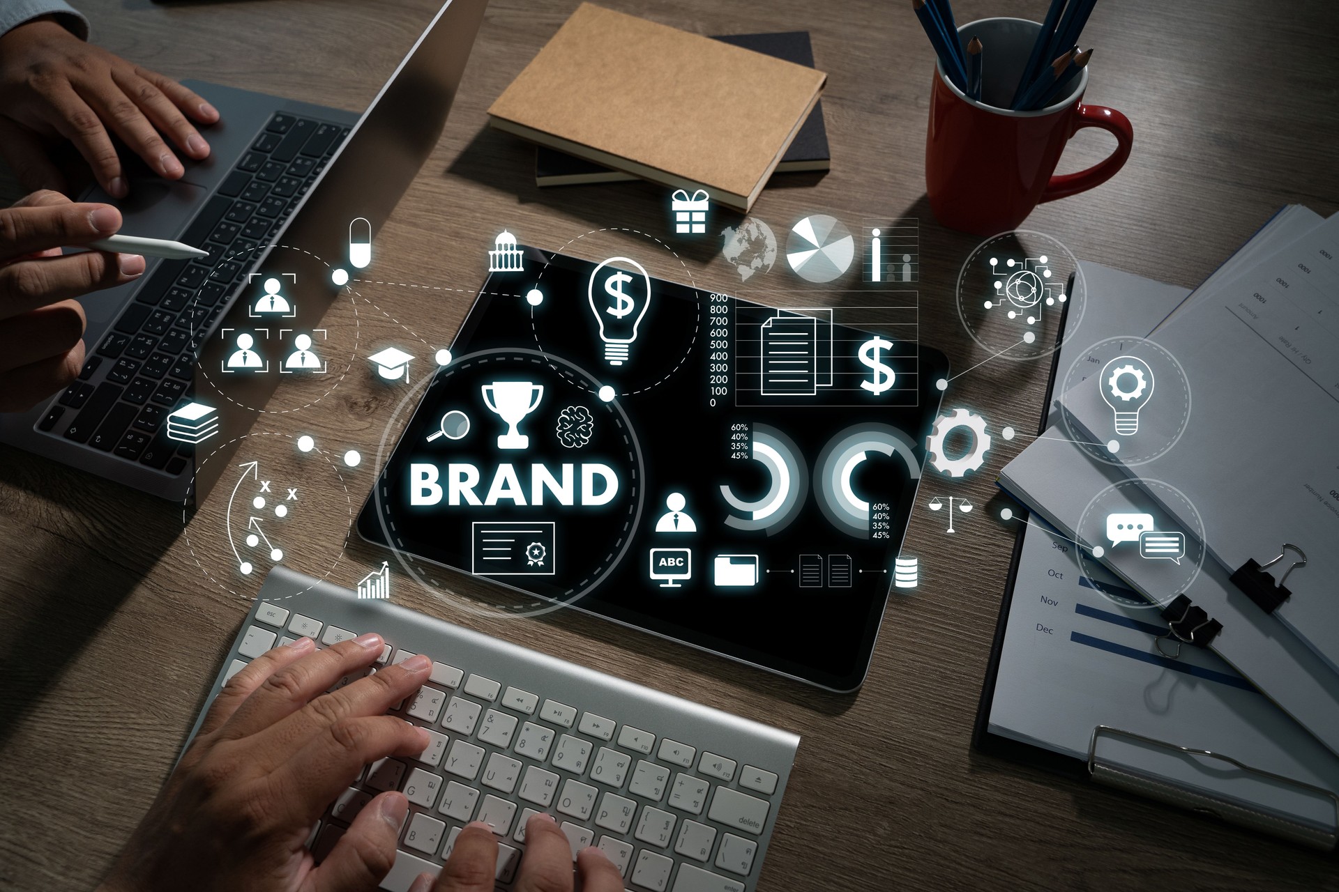 Brand concept business brand design project identity a company brand management tracking performance